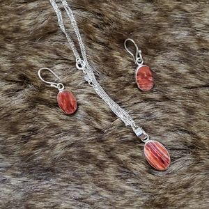 Natural stones 925 silver chain set